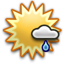 Mostly clear Chance Rain Showers