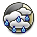 Mostly cloudy Heavy rain